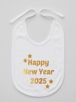 życzenia noworoczne nadruk złoty śliniak niemowlęcy kolor biały 154