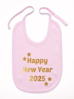 życzenia noworoczne nadruk złoty śliniak niemowlęcy kolor różowy 154