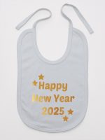 życzenia noworoczne nadruk złoty śliniak niemowlęcy kolor szary 154