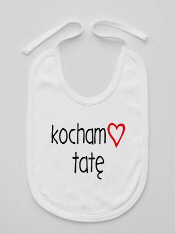 kocham tatę śliniak niemowlęcy kolor biały 100
