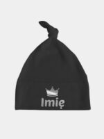 imię z koroną nadruk srebrny czapka czarna 034