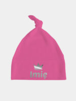 imię z koroną nadruk srebrny czapka fuksjowa 034