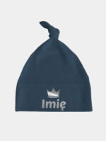 imię z koroną nadruk srebrny czapka granatowa 034