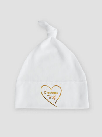 kocham tatę nadruk złoty czapka biala 022