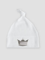 korona srebrna czapka biala 013