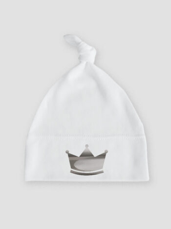 korona srebrna czapka biala 013