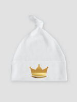 korona złota czapka biala 043