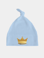 korona złota czapka blekitna 043
