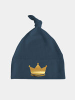 korona złota czapka granatowa 043