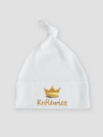 królewicz z koroną nadruk złoty czapka biala 006