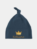 królewna z koroną nadruk złoty czapka granatowa 005