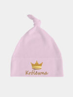 królewna z koroną nadruk złoty czapka rozowa 005