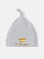 królewna z koroną nadruk złoty czapka szara 005