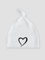 serce czapka biala 016