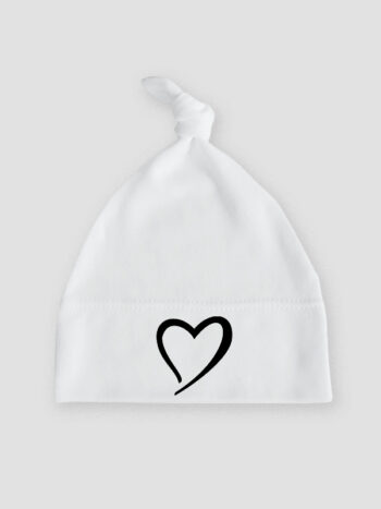 serce czapka biala 016