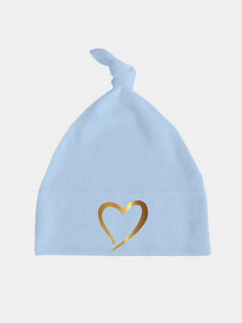 serce nadruk złoty czapka blekitna 026