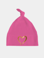 serce nadruk złoty czapka fuksjowa 026