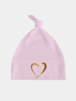 serce nadruk złoty czapka rozowa 026
