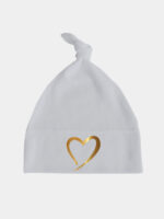 serce nadruk złoty czapka szara 026