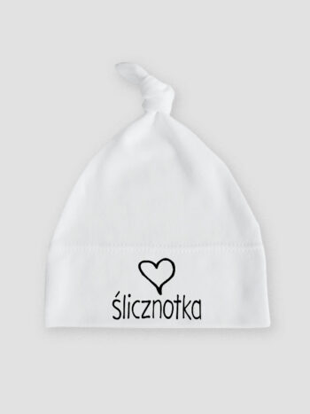 ślicznotka z sercem czapka biala 032
