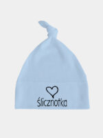 ślicznotka z sercem czapka blekitna 032