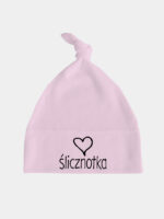 ślicznotka z sercem czapka rozowa 032
