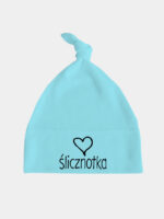 ślicznotka z sercem czapka turkusowa 032