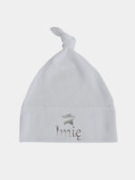 z imieniem i gwiadką nadruk srebrny czapka szara 039