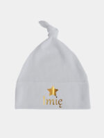 z imieniem i gwiazdką nadruk złoty czapka szara 036