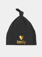z imieniem i sercem nadruk złoty czapka czarna 009