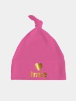 z imieniem i sercem nadruk złoty czapka fuksjowa 009