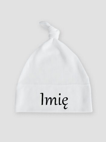 z imieniem niemowlaka czapka biala 046