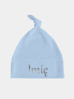 z imieniem niemowlaka nadruk srebrny czapka blekitna 047