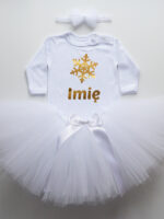 komplet spódniczka tiulowa tutu biała i body świąteczne z imieniem tz020 komplet spódniczka tiulowa tutu biała i body świąteczne z imieniem tz020