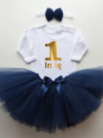 komplet spódniczka tiulowa tutu granatowa i body na roczek z imieniem tz017
