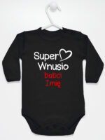 super wnusio babci z imieniem body z długim rękawem kolor czarny 097 super wnusio babci z imieniem body z długim rękawem kolor czarny 097