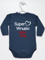 super wnusio babci z imieniem body z długim rękawem kolor granatowy 097 super wnusio babci z imieniem body z długim rękawem kolor granatowy 097