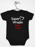 super wnusio babci z imieniem body z krótkim rękawem kolor czarny 097 super wnusio babci z imieniem body z krótkim rękawem kolor czarny 097