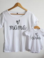 komplet w kolorze białym dla mamy i dziecka mama i córka z serduszkami 005 komplet w kolorze białym dla mamy i dziecka mama i córka z serduszkami 005