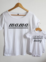 komplet w kolorze białym dla mamy i dziecka mama i córka z serduszkami 006 komplet w kolorze białym dla mamy i dziecka mama i córka z serduszkami 006