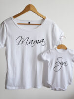 komplet w kolorze białym dla mamy i dziecka mama i syn 018