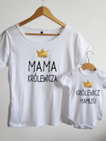 komplet w kolorze białym dla mamy i dziecka mama królewicza 014