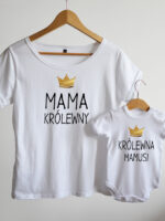 komplet w kolorze białym dla mamy i dziecka mama królewny 013 komplet w kolorze białym dla mamy i dziecka mama królewny 013