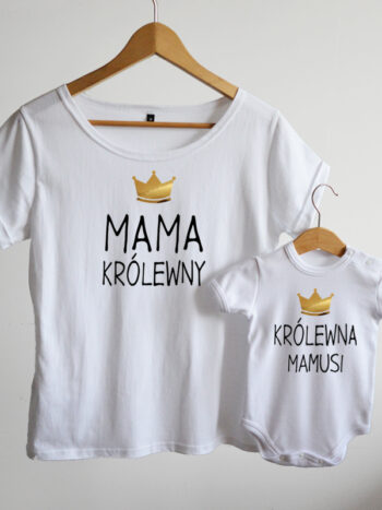 komplet w kolorze białym dla mamy i dziecka mama królewny 013