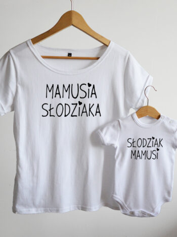 komplet w kolorze białym dla mamy i dziecka mamusia słodziaka 017