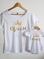 komplet w kolorze białym dla mamy i dziecka queen i price z koronami 007 komplet w kolorze białym dla mamy i dziecka queen i price z koronami 007