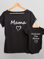 komplet w kolorze czarnym dla mamy i dziecka kocham cię mamo 002 komplet w kolorze czarnym dla mamy i dziecka kocham cię mamo 002