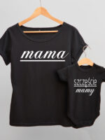 komplet w kolorze czarnym dla mamy i dziecka mama i córka z serduszkami 006 komplet w kolorze czarnym dla mamy i dziecka mama i córka z serduszkami 006