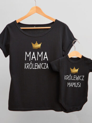 komplet w kolorze czarnym dla mamy i dziecka mama królewicza 014
