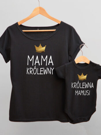 komplet w kolorze czarnym dla mamy i dziecka mama królewny 013